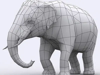 3DRT - Elephant Low-poly 3D model