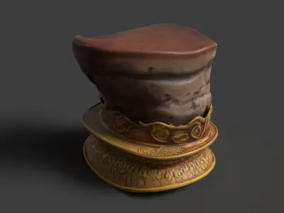 Chinese meat shape stone figure  Low-poly 3D model