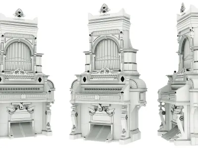 Estey Boudoir Organ with pipe top 3D model