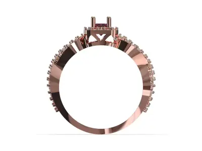 Elegant Rose Gold and Pink Sapphire Ring with Diamonds jr00350 3D print model