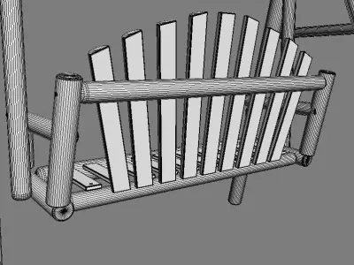 Multiple Seats Wooden Swing 2 3D model