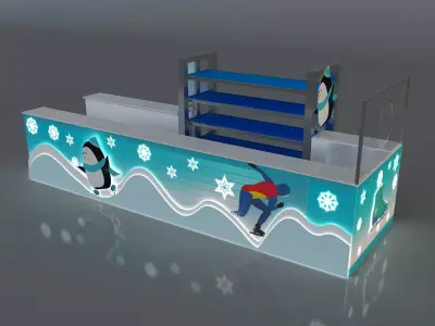 kiosk for ice skating equipment and supplies a657b 3D model