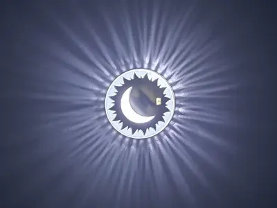 Sun and Moon Wall Light - Creative Decor Printable STL 3D print model