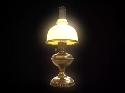 Vintage Kerosene Lamp 2 Low-poly 3D model
