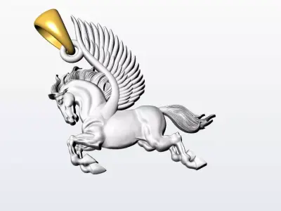 Pegasus Pendant Jewelry Brand Luxury Gold 3D print model