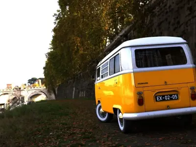 VOLKSWAGEN T2 WESTFALIA CAMPER 1968 3D model