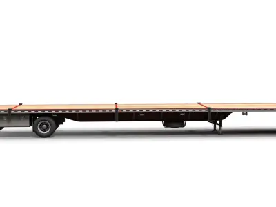 Flatbed Trailer Low-poly 3D model