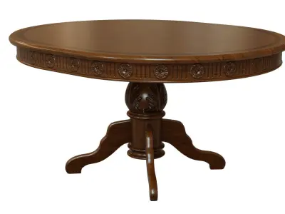 Wooden table with carvings 1500 3D model