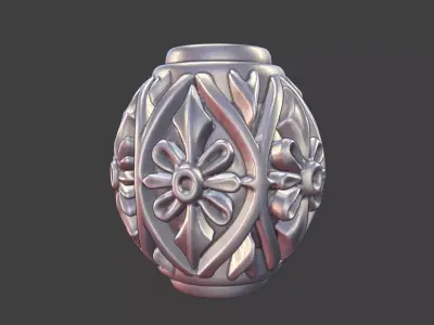 Decorative Silver Bead floral 3D print model