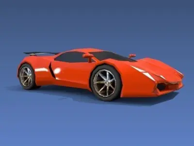 Lowpoly sports car concept Low-poly 3D model