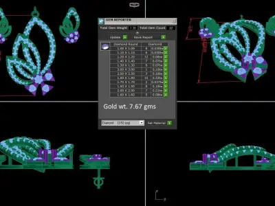 Pendant Earrings combo - 1160 3D print model