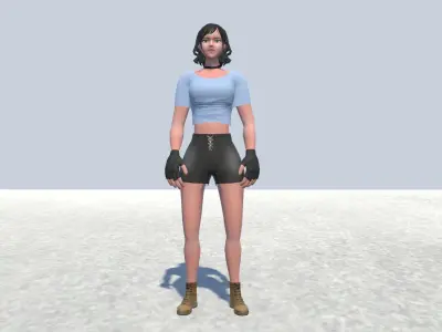 Tennis Girl Model Rigged Low-poly 3D model