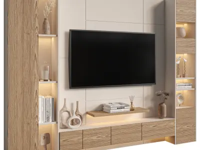 modern tv wall 23 3D model