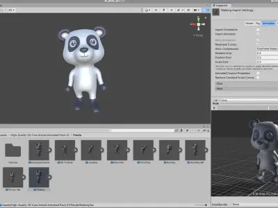 High-Quality 3D Cute Panda - Animated for Games Low-poly 3D model