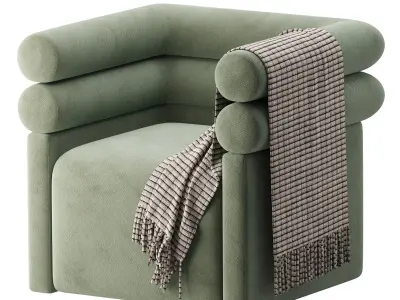 Four Hands Evie Swivel Chair Hampton Cream 3D model