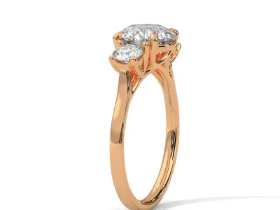 solitaire ring with detail images and 360 render videos 16 3D print model