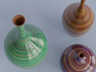 Interior decorative ceramic ethno vases 3D model