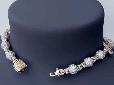 BALL CHAIN PEARCUT FLOWER 3D print model