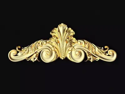 Central decor ornament for furniture 3D model 655