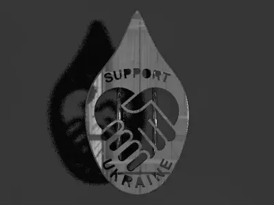SUPPOERT Ukraine badge 2 Free 3D print model
