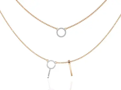 Diamond Necklace 360 animation renders 3dm stl details 3D print model