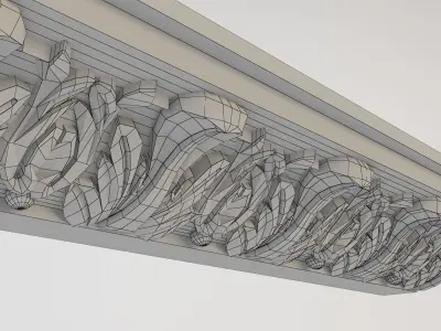 cornice ornately carved crown molding 3D print model