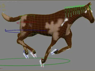 GALLOPING HORSE Low-poly 3D model