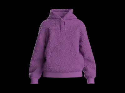 Kids  female hoodie 3D model