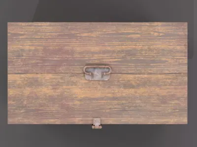 Vintage wooden box Low-poly 3D model
