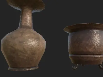 Old Furniture Table  Low-poly 3D model