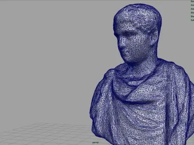 ROMAN BUST Low-poly 3D model