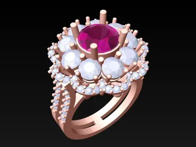 Diamond Ring - Womens Rings - N3558 3D print model
