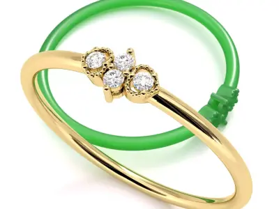 Art Deco Diamond Wedding Band 3D print model