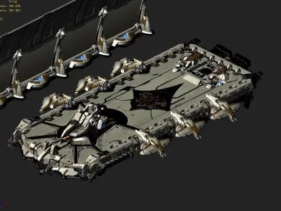 Space - Fortress Battle - Big Spaceship 01 3D model