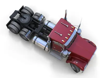 Kenworth daycab truck Low-poly 3D model