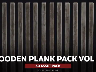 Wooden Plank Pack Vol 01 Low-poly 3D model
