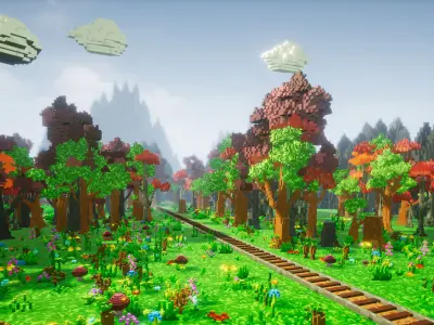 Pro-VOX Uncharted Voxel Nature Pack Low-poly 3D model