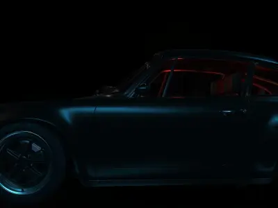 Black Porsche Scene Studio for Corona Renderer Cinema 4D 3D model