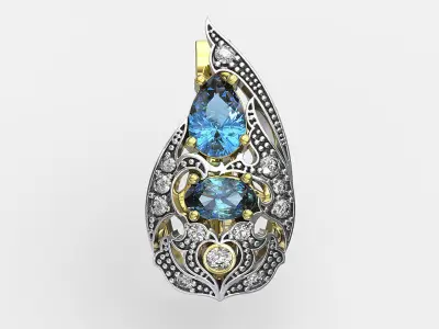 Earrings patterned 3D print model