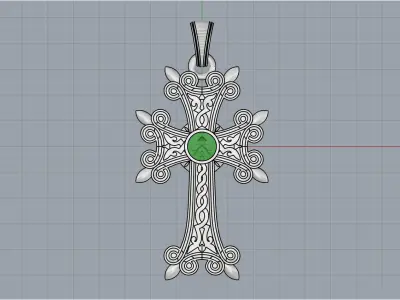 Armenian Cross Pendant 7178 3D print model