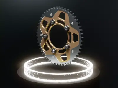motorcycle rear sprocket gear 3D model