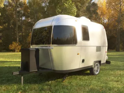 Airstream Sport trailer 2017 Low-poly 3D model