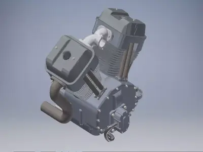 V2 motorcycle engine 3d model 3D model