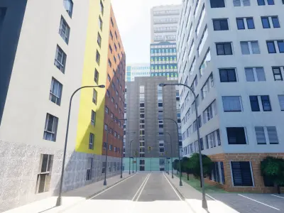 City Downtown Skyscraper Street - Unreal - Lot 09 Low-poly 3D model
