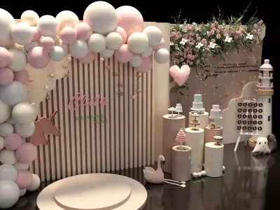 wedding stage 3D model