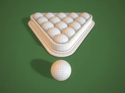 Pool Balls Low-poly 3D model