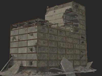 destruction Low-poly 3D model