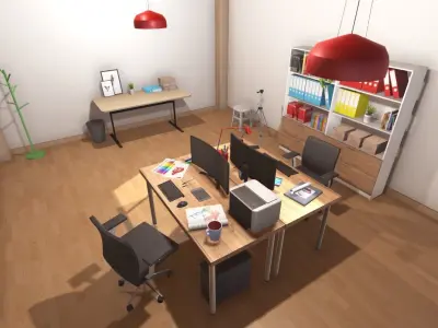 Design Studio Interior Low-poly 3D model