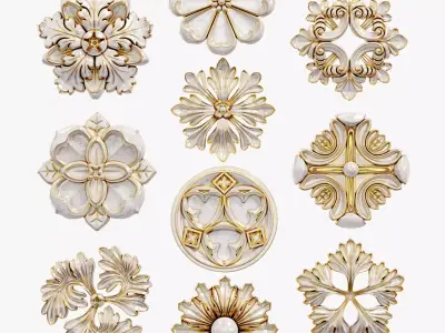 Decorative Wall Rosettes model 3D model