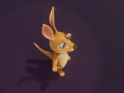 Cartoon Kangaroo 3D Model Low-poly 3D model